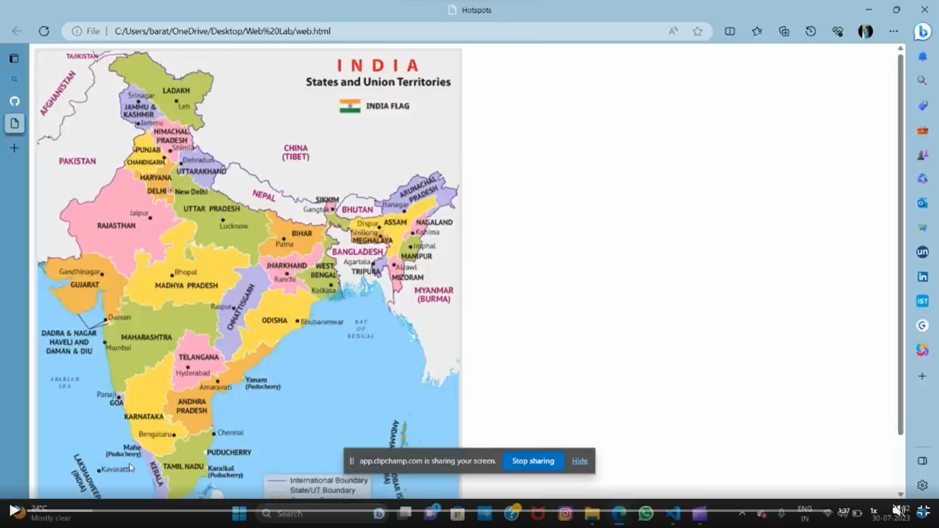 Clickable map